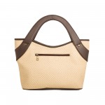 Beau Design Stylish Cream Color Imported PU Leather Handbag With Double Handle For Women's/Ladies/Girls